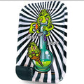 Best Buds Smoke Me Large Metal Rolling Tray with Magnetic Grinder Card