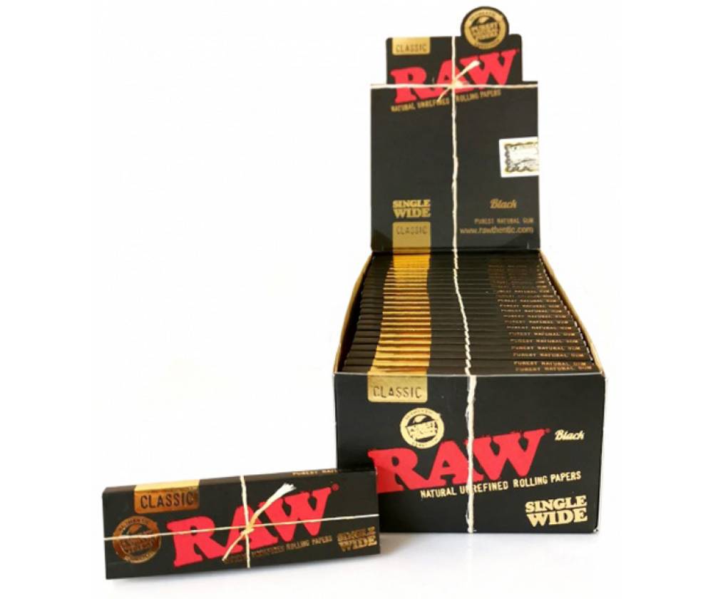 RAW Rolling Papers Black Single Wide Unrefined
